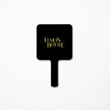 LEMONBOTTLE hand mirror, back view with logo